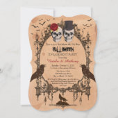 ハロウィンのエンゲージメントパーティーの招待状。ナチュラルな雰囲気 招待状 (正面)