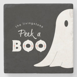 ハロウィンのオバケのPeek a Boo オーダーメイドグッズ ストーンコースター