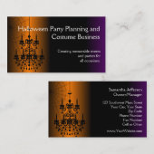 ハロウィンのオレンジか黒いシャンデリア 名刺 (正面/裏面)