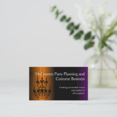 ハロウィンのオレンジか黒いシャンデリア 名刺 (スタンド正面)