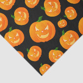 ハロウィンのオレンジ及び黒い漫画のカボチャ- 薄葉紙 (詳細)