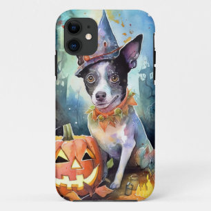 ハロウィンのオーストラリアン・キャトル・ドッグとカボチャのかわいい怖いデザイン iPhone 11 ケース