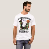 ハロウィンのカエル3体組: オバケとカボチャのスリラー Tシャツ (正面フル)