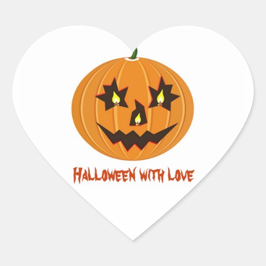 ハロウィンのカスタマイズステッカー ハートシール (正面)