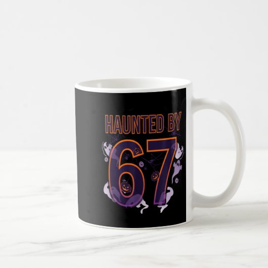 ハロウィンのカップルのための楽しいシックスセブン 6 7 ミームデザイン コーヒーマグカップ (右)
