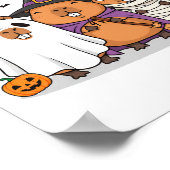 ハロウィンのカピバラのキャラクターの壁掛けイラスト ポスター (角)