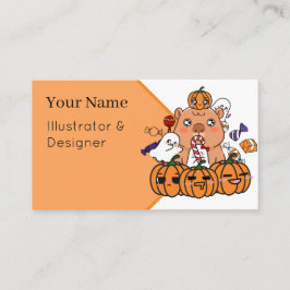 ハロウィンのカピバラ - パンプキンとキャンディパーティ 名刺