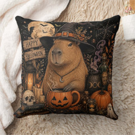 ハロウィンのカピバラ 魔女 クッション