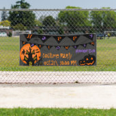 ハロウィンのカボチャおよび捜された家 横断幕 (インサイチュ)