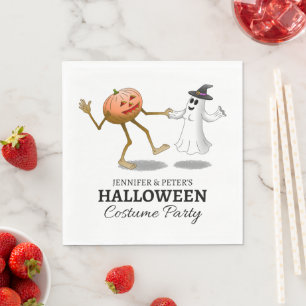 ハロウィンのカボチャとお化け スタンダードランチョンナプキン