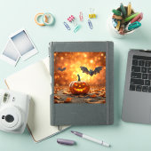 ハロウィンのカボチャとコウモリ シール (iPadカバー)