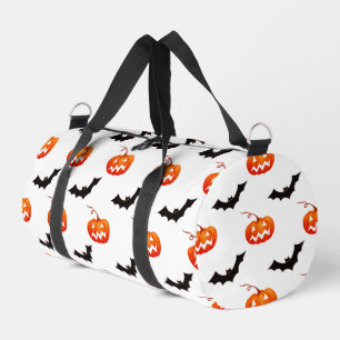 ハロウィンのカボチャとコウモリ、トリック・オア・トリート、ブー ダッフルバッグ