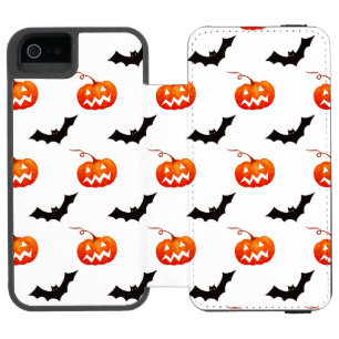 ハロウィンのカボチャとコウモリ、トリック・オア・トリート、ブー iPhone SE/5/5sウォレットケース