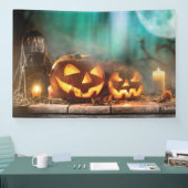 ハロウィンのカボチャとコウモリ 横断幕 (トレードショー)