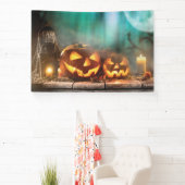 ハロウィンのカボチャとコウモリ 横断幕 (インサイチュ)