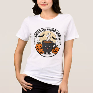 ハロウィンのカボチャとコーヒーの前の悪夢 トライブレンドＴシャツ