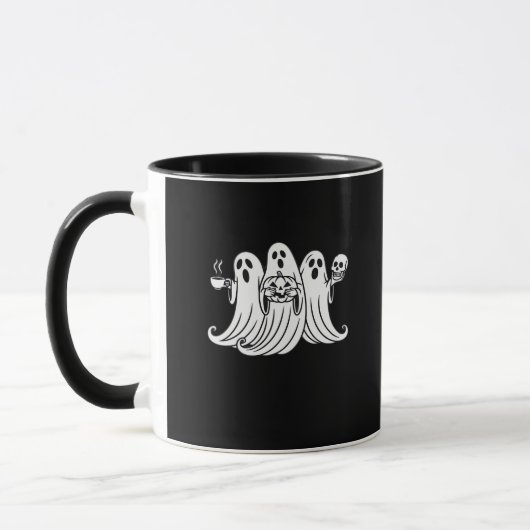 ハロウィンのカボチャとコーヒー マグカップ (左)