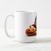 ハロウィンのカボチャと幸せな吸血鬼の少年 🎃 コーヒーマグカップ (左)