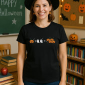 ハロウィンのカボチャと幽霊の数学教師 Tシャツ