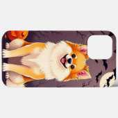ハロウィンのカボチャと戯れる犬 Case-Mate iPhoneケース (裏面 (横))