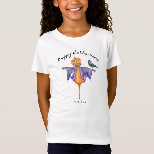 ハロウィンのカボチャと案山子 Tシャツ (正面)