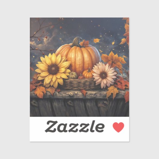 ハロウィンのカボチャと紅葉の葉が可愛い シール (シート)