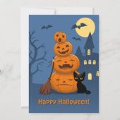 ハロウィンのカボチャと黒猫 シーズンカード (正面)