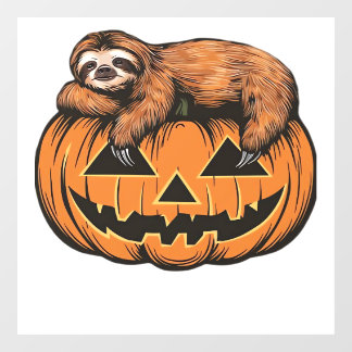 ハロウィンのカボチャに乗ったかわいいナマケモノ エッセンシャルTシャツ ウィンドウサイン