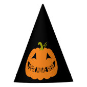 ハロウィンのカボチャに名前入り パーティーハット (正面)