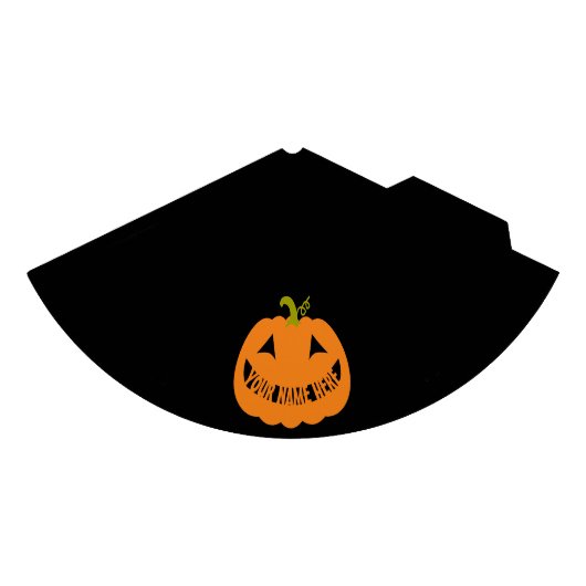 ハロウィンのカボチャに名前入り パーティーハット (正面)