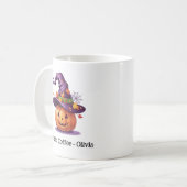 ハロウィンのカボチャに魔女の帽子 コーヒーマグカップ (正面左)
