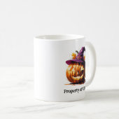 ハロウィンのカボチャに魔法使いの帽子 コーヒーマグカップ (正面右)