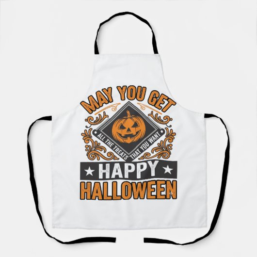 ハロウィンのカボチャのお菓子 ビンテージ エプロン (正面)