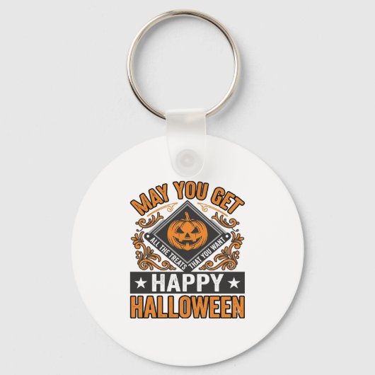 ハロウィンのカボチャのお菓子 ビンテージ キーホルダー (正面)