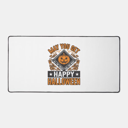 ハロウィンのカボチャのお菓子 ビンテージ デスクマット (正面)