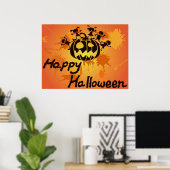 ハロウィンのカボチャのシルエットイラスト ポスター (ホームオフィス)