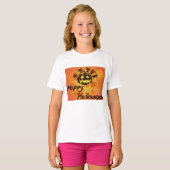 ハロウィンのカボチャのシルエットイラスト Tシャツ (正面フル)