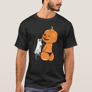 ハロウィンのカボチャのジャック・オ・ランタン ビキニ姿が可愛い Tシャツ