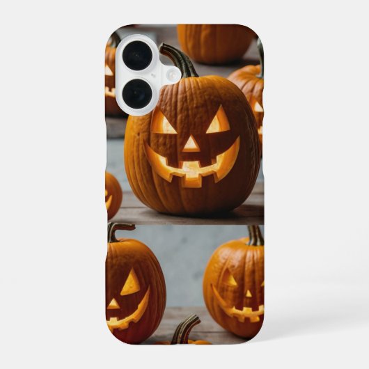 ハロウィンのカボチャのスマイル iPhone 16ケース (裏面)