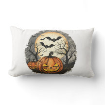 ハロウィンのカボチャのスロー枕 - スプーキーな装飾