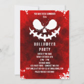 ハロウィンのカボチャのパーティーの怖い顔 赤い血 招待状 (正面)