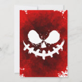 ハロウィンのカボチャのパーティーの怖い顔 赤い血 招待状 (裏面)