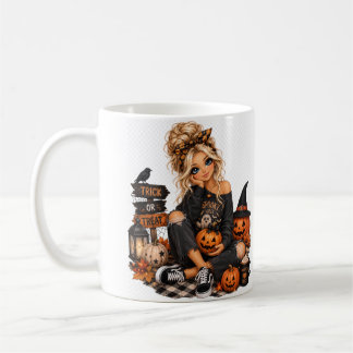 ハロウィンのカボチャの女の子 コーヒーマグカップ