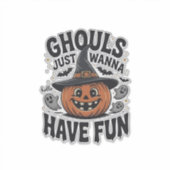 ハロウィンのカボチャの幽霊といえば楽しみたい シール (正面)