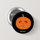 ハロウィンのカボチャの幽霊 缶バッジ (正面&裏面)
