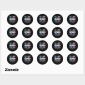 ハロウィンのカボチャの性別発表 彼or彼女 いとこのTシャツ ラウンドシール (シート)