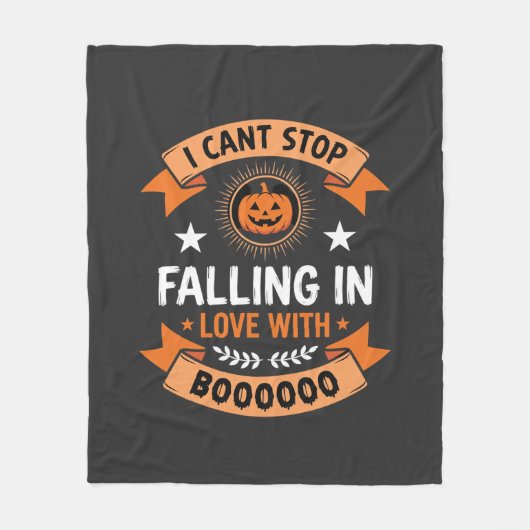 ハロウィンのカボチャの恋愛 フリースブランケット (正面)