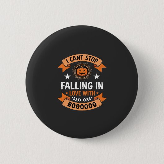ハロウィンのカボチャの恋愛 缶バッジ (正面)