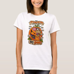 ハロウィンのカボチャの解剖学 おもしろ 100% スプーキー Tシャツ