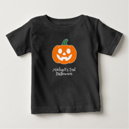 ハロウィンのカボチャの赤ちゃん男の子 ベビーTシャツ